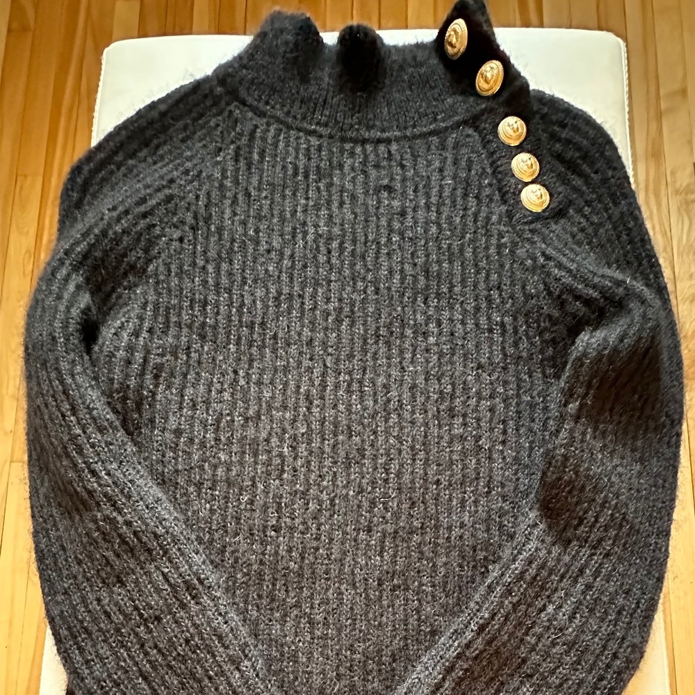 Balmain Mohair Black Sweater Size 38